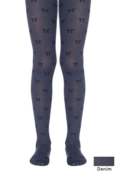 Conte Elegant Thick children's socks with bows and rhinestones, Samira 50 Den...