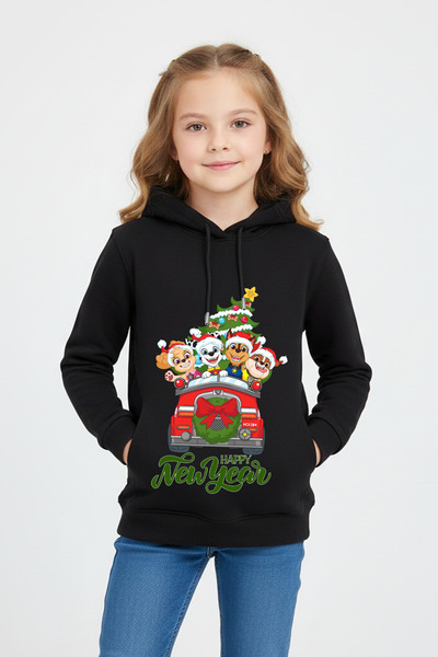 Vaxy Style سويت شيرت بناتي من مبطن بالصوف قطن بغطاء رأس بتصميم شخصيات باو بات...