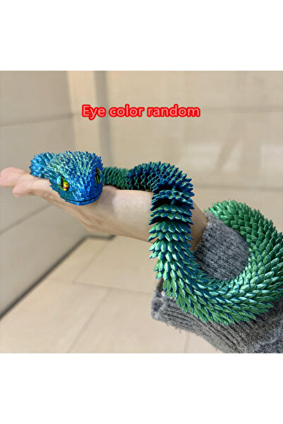 Choice8 L Blue and green Action Figure 3D Printed Snake Articulated Bush Vipe...