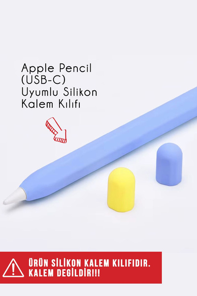 Nezih Case Apple Pencil (USB-C) Uyumlu Yumuşak Silikon Tam Kaplayan Kalem Kılıfı