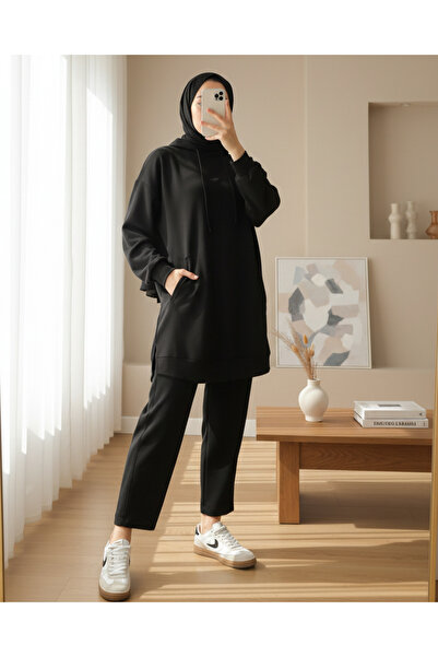 Modamorfo Women's Back Paneled Hooded Trouser Suit - 14306Tks