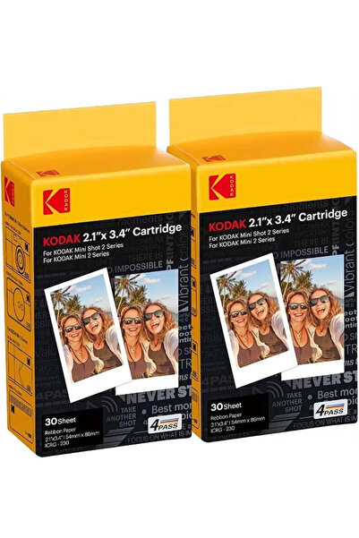 Kodak خرطوشة فيلم 4PASS مقاس 2.1 بوصة × 3.4 بوصة (60 ورقة) لكاميرات Mini 2 Retro و Mini Shot 2 Retro