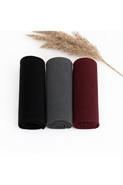 moda nokta Penye Şal 3 Set Kalite Penye Şal (siyah füme bordo) Modal