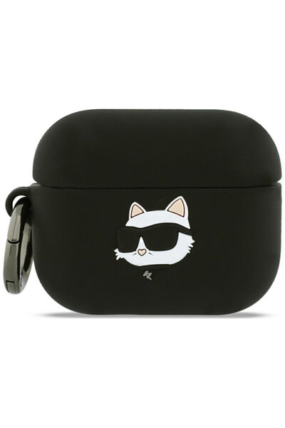 Karl Lagerfeld Apple AirPods Pro 3 Silicone Choupette Head 3D, black