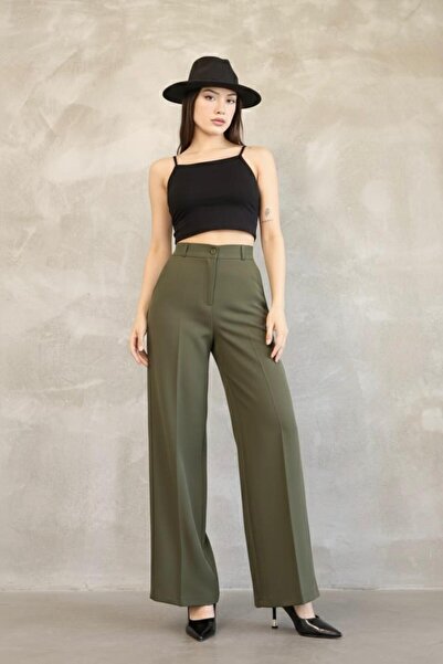 HA-KA GİYİM Women's Imported Doubleface Fabric Palazzo Fit High Waist No Fading Quality Product Lycra