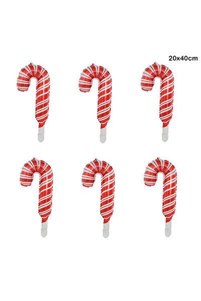 Choice As picture No5 Christmas Candy Cane Foil Balloons Xmas Red Green Sweet...