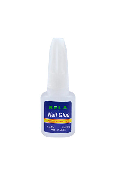 SELA Nail Tips Glue Sela, with Brush, Transparent, 10 ml