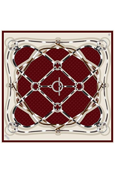 Marin Monogram Desenli Twill İpek Eşarp