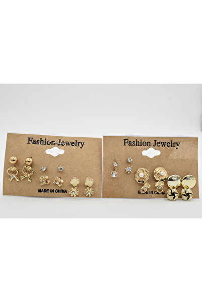 Generic Gold-tone assorted earring set (1+1)