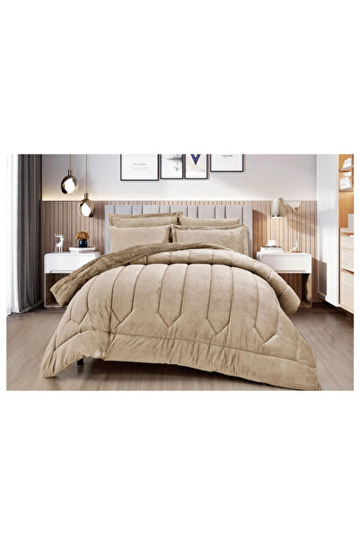 Red Rose Double bed set, star-shaped velvet winter fur, 230x250