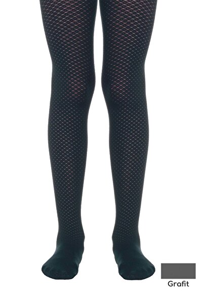 Conte Elegant Șosete groase pentru copii cu model cu buline, Tina 50 Den - Grafit, 158-164