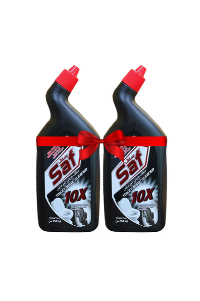 Saf منظف المراحيض بالفحم الأسود 750 مل (عبوتان) - مزيل قوي للبقع، تنظيف صحي