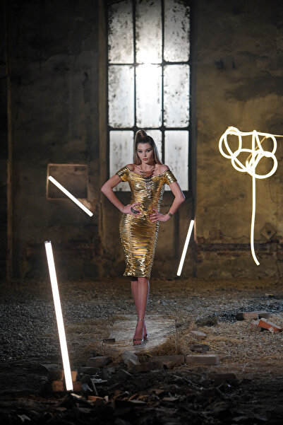 Bitolia Gallery Aura Gold Dress