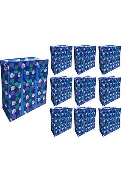 Rosymoment Set of 10 Extra-Large Reusable Non-Woven Fabric Plastic Bags