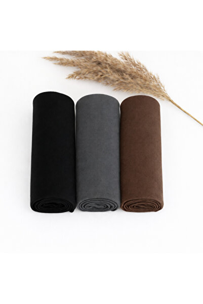 moda nokta Penye Şal 3 Set Kalite Penye Şal (siyah kahve gri) Modal