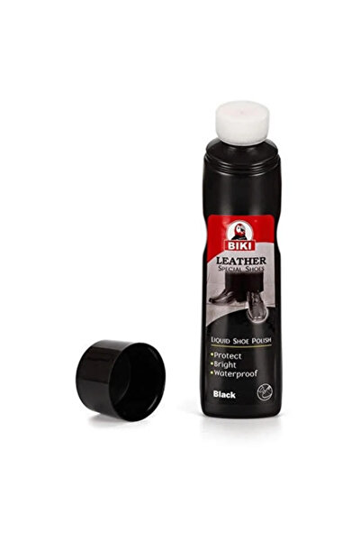 Biki ملمع أحذية سائل خاص بالجلد، يحمي ويحافظ على لمعانه ومقاومته للماء، 75 مل - أسود