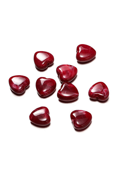 Choice3 Red 20pcs/lot 14mm Acrylic Imitation Stone Heart Love Spacer Loose Be...