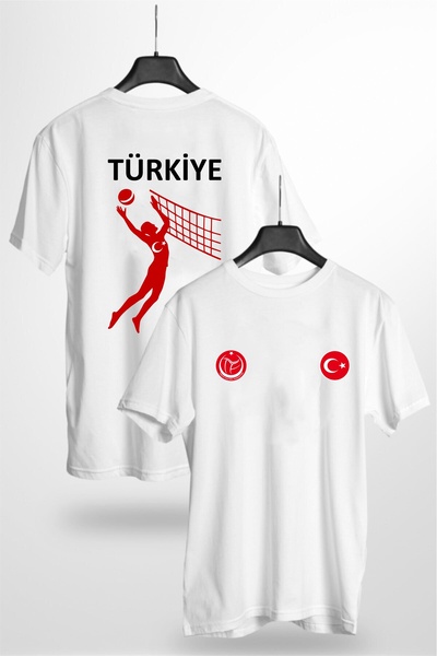 venüsdijital VOLEYBOL TÜRKİYE TİŞÖRT MİLLİ TAKIM FORMA ÖN VE SIRT BASKILI