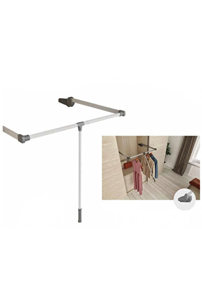 MegaVitrin Hands Lift Adjustable Wardrobe Clothes Hanger Lift Gray 85-115 cm |   15 kg Capacity Hydraulic Brake