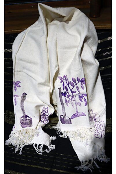 Ehram Çiçek Desenli Çok Amaçlı Örtü / Omuz Atkısı 150x88 cm