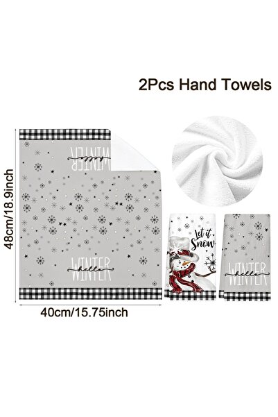 Choice 4 2pcs Christmas Kitchen Towels Santa Snowman Reusable Hand Towels Chr...