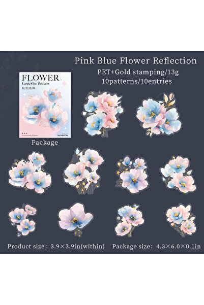 Choice5 F 10 قطع/عبوة ملصقات زهور عتيقة من مادة PET، مواد إبداعية لصنع المجلا...