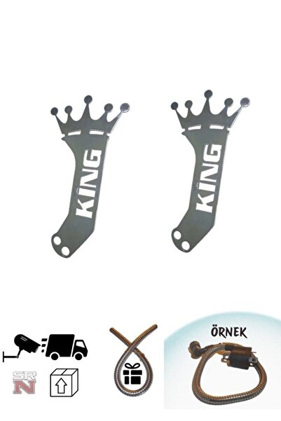 GMS Cg Cup motosiklet Nikel King Çeki Demiri 2 Adet + (Buji kablo kılıfı)