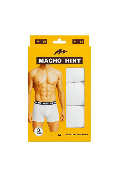 Macho Hint Metro Long Truck Plain White 3pcs- Medium