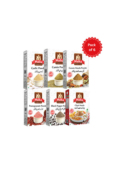 vital tea بهارات أساسية (عبوة من 6 قطع)، كمون، غارام ماسالا، فلفل، ثوم، شات، أناردانا 50 غرام