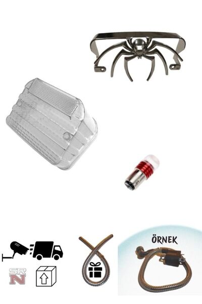 GMS CG Şeffaf Stop Cam + Örümcek + Kırmızı Çakar ampul seti+(buji kablo kılıfı)