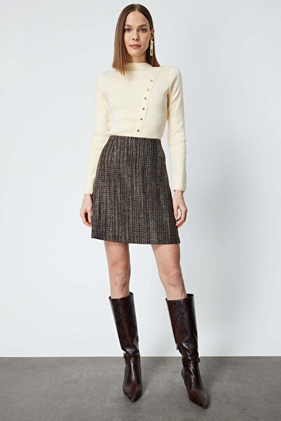 Ekol Tüvit Kumaş Mini Etek