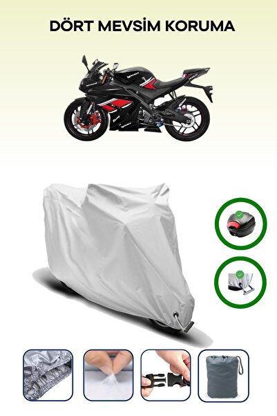 Breen حقيبة خلفية رمادية اللون ومتوافقة مع قماش المحرك المتوافق مع Yuki YK250-21 R-Samurai