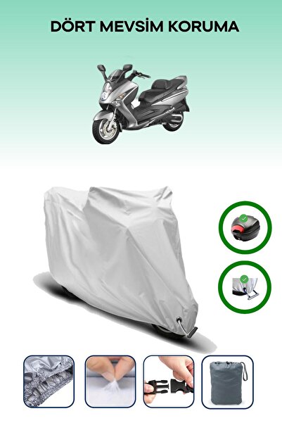 Breen حقيبة خلفية رمادية اللون ومتوافقة مع قماش المحرك المتوافق مع SYM GTS 250