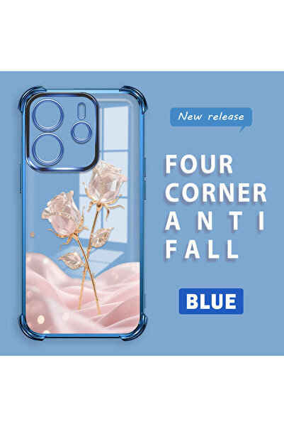 ucuc حافظة حماية من السيليكون الشفاف باللون الوردي الرومانسي المتوافق مع هاتف...