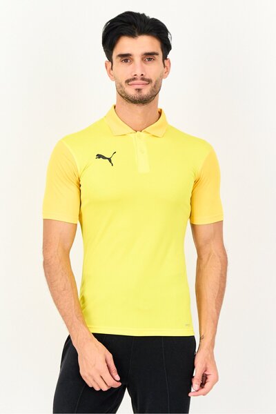Puma Men Sportswear Fit Short Sleeve Training Polo Shirt, Yellow