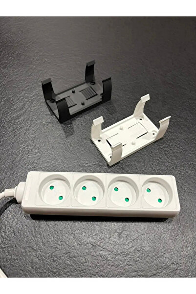 Plasfire 3-Socket Power Strip Holder, White-Black Color Options, 1 Piece