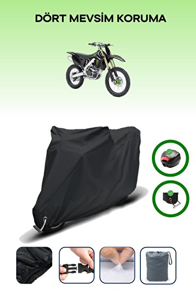 Breen حقيبة خلفية سوداء وقماش محرك متوافق مع كاواساكي KX 250F