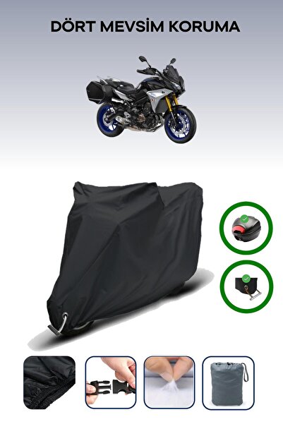 Breen حقيبة خلفية سوداء وقماش متوافق مع دراجة ياماها تريسر 9 جي تي