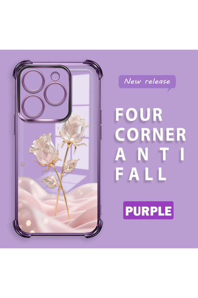 ucuc حافظة حماية من السيليكون الشفاف باللون الوردي الرومانسي المتوافقة مع هات...