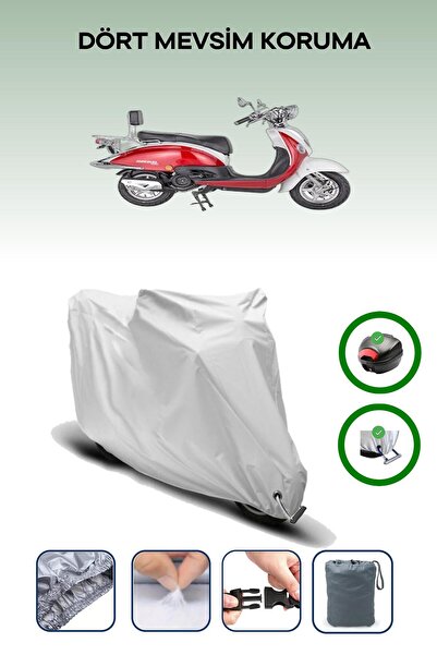 Breen حقيبة خلفية رمادية اللون ومتوافقة مع قماش المحرك المتوافق مع Mondial 125 ZN