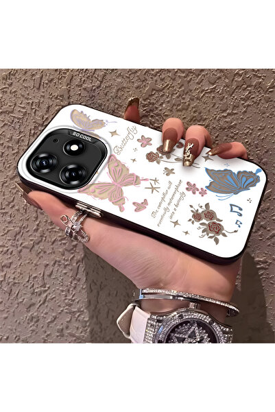 Hontinga حافظة هاتف متوافقة مع تكنو سبارك 10 برو 4G، تصميم فراشة مضاد للصدمات...