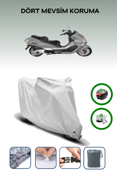 Breen حقيبة خلفية رمادية اللون وقماش محرك متوافق مع CFmoto Jet Max