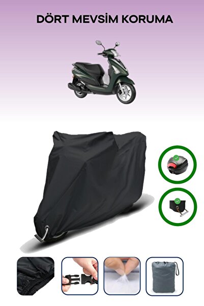 Breen Black Rear Bag and Lock Compatible Yamaha D'Elight Compatible Motorcycle Tarpaulin