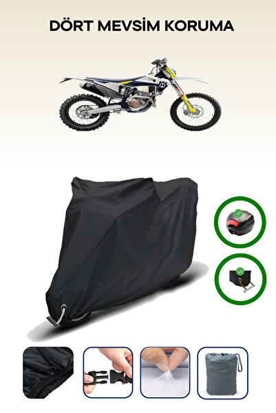 Breen Black Rear Bag and Lock Compatible Husqvarna Fe 350 Compatible Engine T...