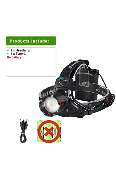 choice2 مصباح رأس LED فائق القوة 350000000 بدون بطارية، فائق السطوع 4000 متر،...