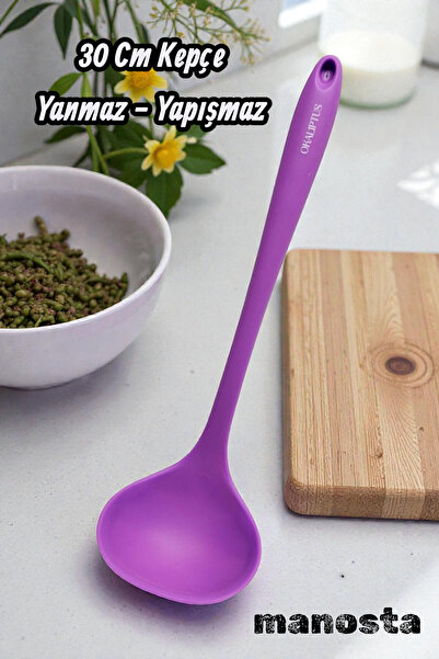 Manosta Heat Resistant Hard Tip Silicone Ladle – Fireproof & Non-Stick Kitchen Serving Tool