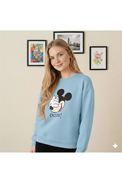 FAVORİST Oversize Micky Oops Crew Neck Sweatshirt