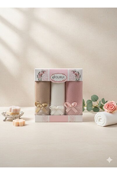 zaTen Pazar Durul 3 Parça Buklet Havlu Seti - Yüksek Emici El Ve Yüz Havlusu