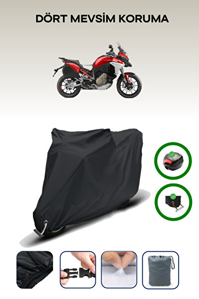 Breen Black Rear Bag and Lock Compatible Ducati Multistrada V4 S Compatible M...