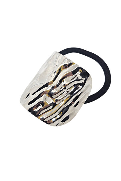 Tokkal Self-Patterned Silver Color Stylish Metal Buckle - Metal Rubber Buckle